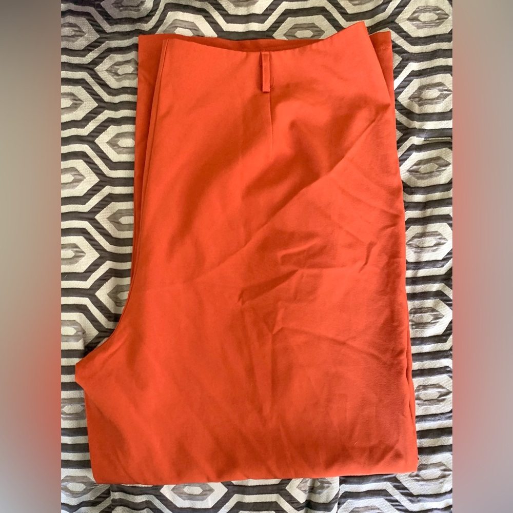 Shein Curve Women’s 3XL Pants Orange High Waisted Stretch Zip